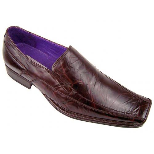 Giorgio Brutini  Dark Brown Wrinkled Leather Loafers #170162